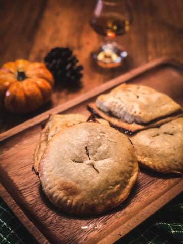 Close-up view of the Fall Bourbon Hand Pies on a platter