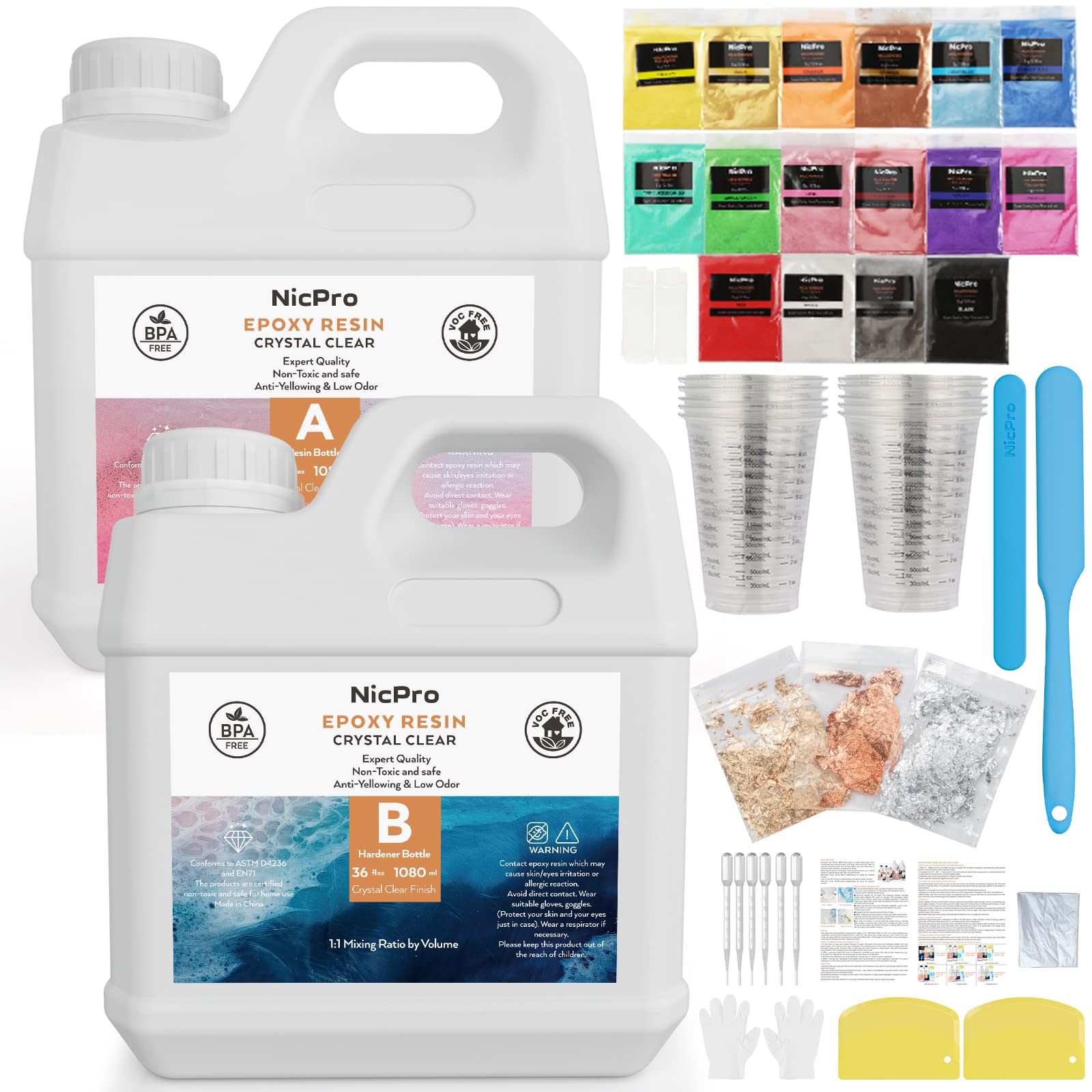Deep Pour Craft Resin 1.5 Gallon Kit. For up to 2 Inch Casting. Mirror-like  finish. Bubble-free. Non-yellowing. Food Safe, Heat & UV Resistant