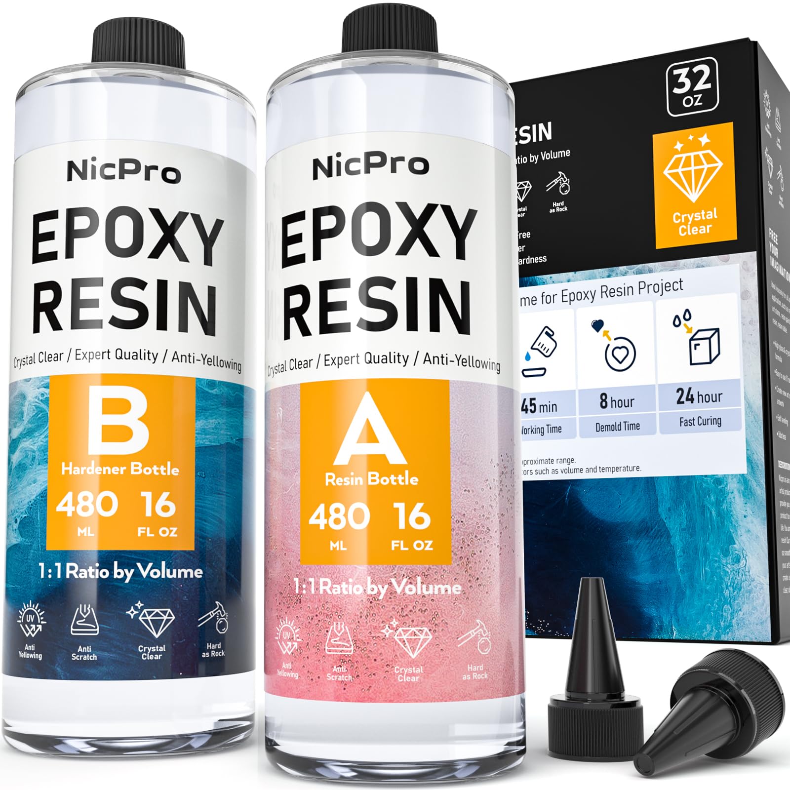 The Epoxy Resin Store Crystal Clear 2 Part Epoxy Resin Kit for Tabletops  and Composite Construction, 1 Gallon Kit