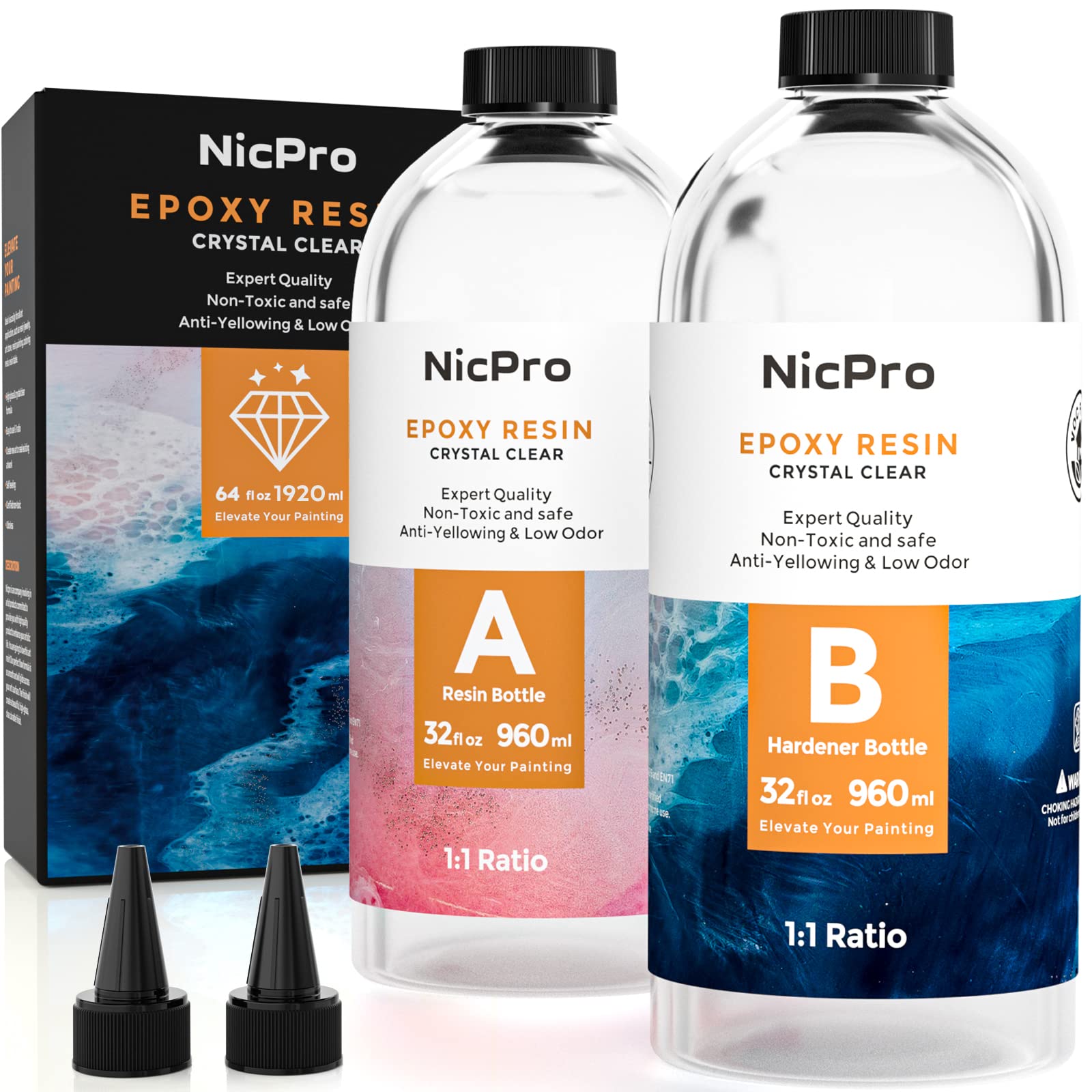 NicPro 8 Oz. Crystal Clear Epoxy Resin Kit Black 04831