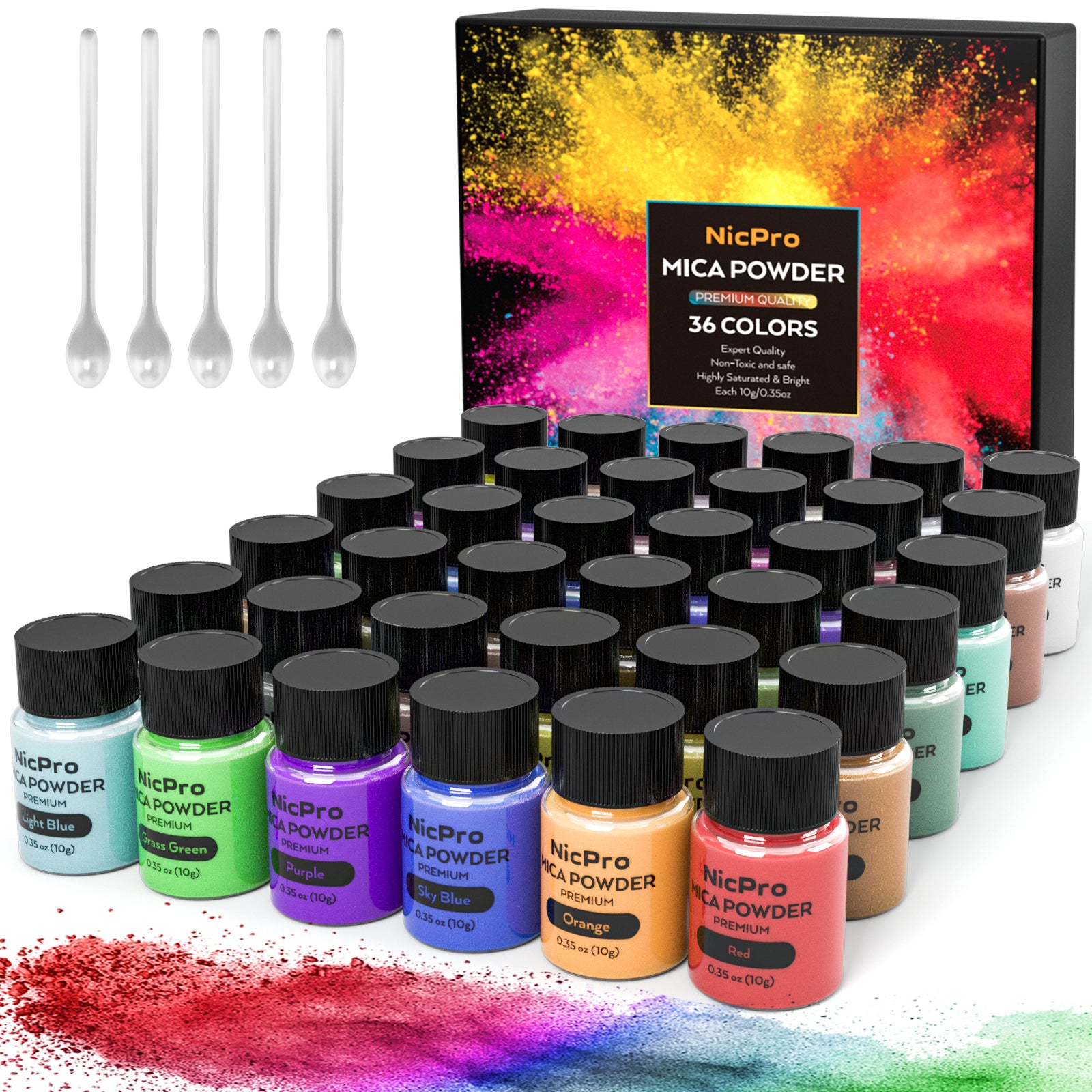 Let's Resin Mica Powder - 24 Colors/Each 0.35oz