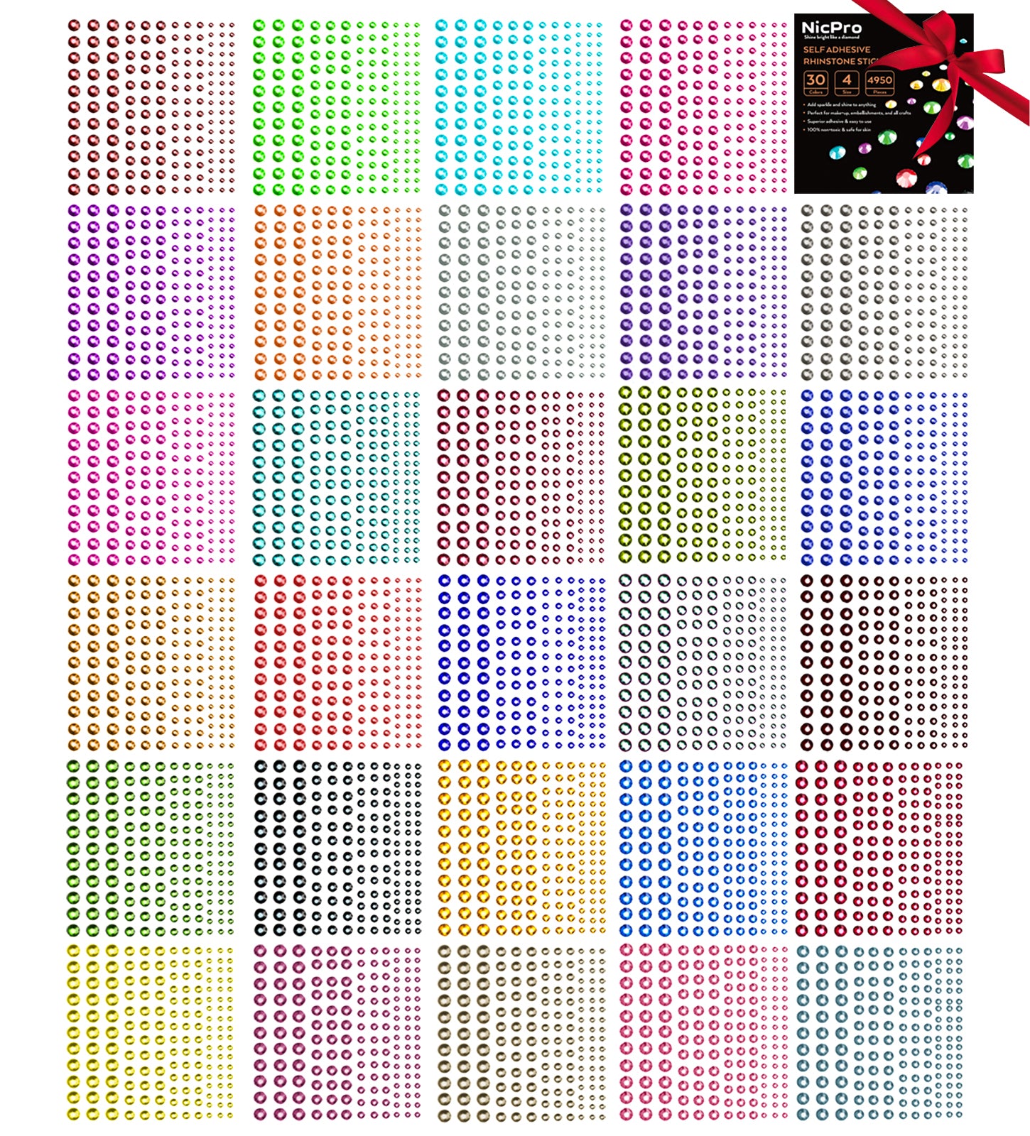  Self Adhesive Rhinestones Stickers, Selizo 1368Pcs Craft Gems  Jewel Stickers Face Jewels Stick on Bling Crystal Diamond Stickers for  Crafts, Decorations, Body Painting, Assorted Shapes, Sizes and Colo