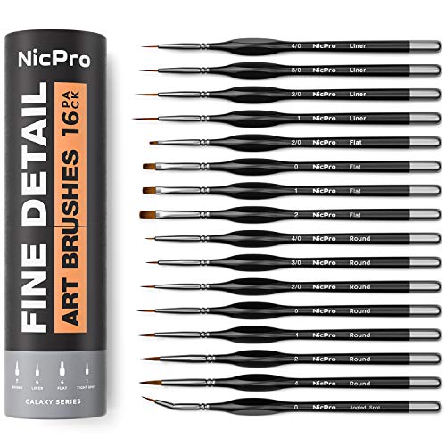 15Fine Detail Paint Brush Tiny Professional Micro Miniature Painting Brushes  Kit