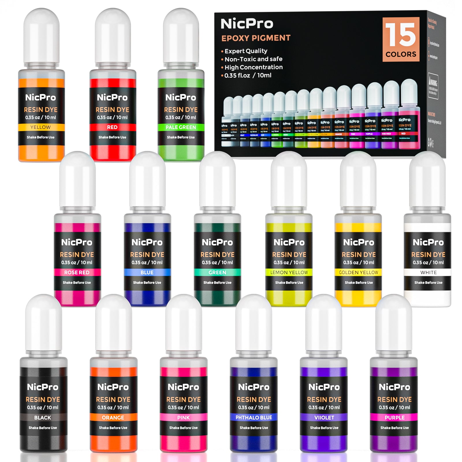 Nicpro 12 Color Chameleon Powder Set, Color-Shifting Mica Powder for E
