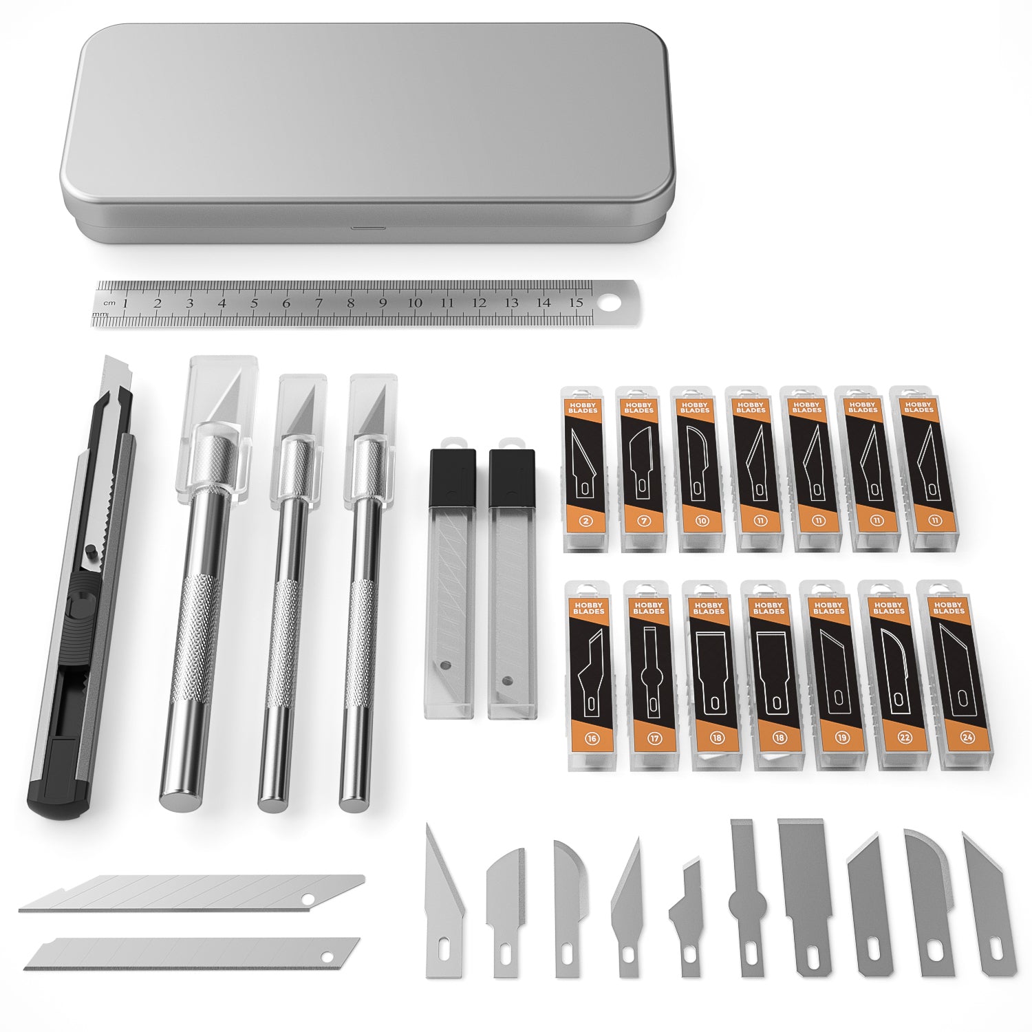 Nicpro 115 PCS Hobby Knife Set with Metal Case, Precision Utility Scal