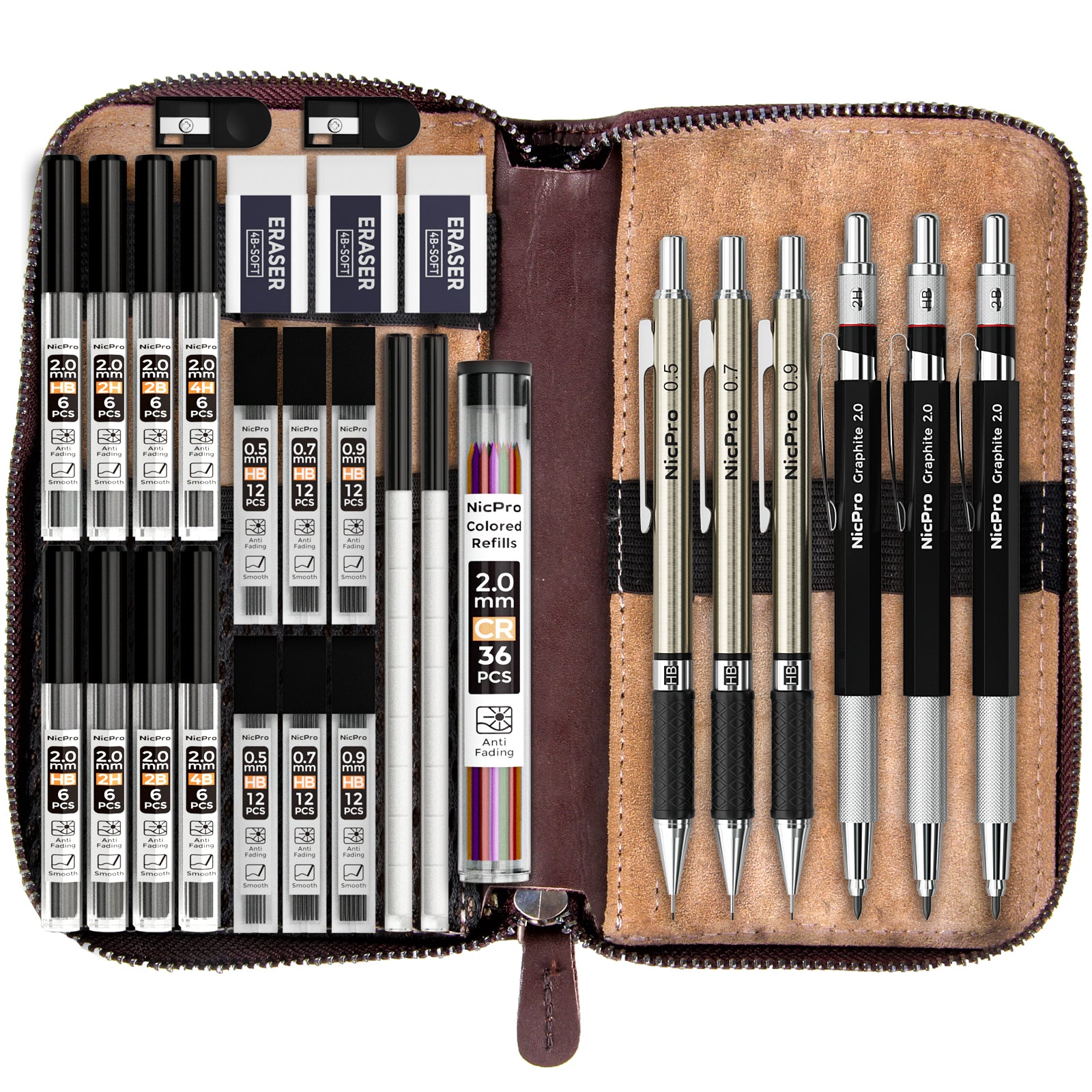 Nicpro Sable Watercolor Brushes Set Professional, 10 PCS Variety Shape