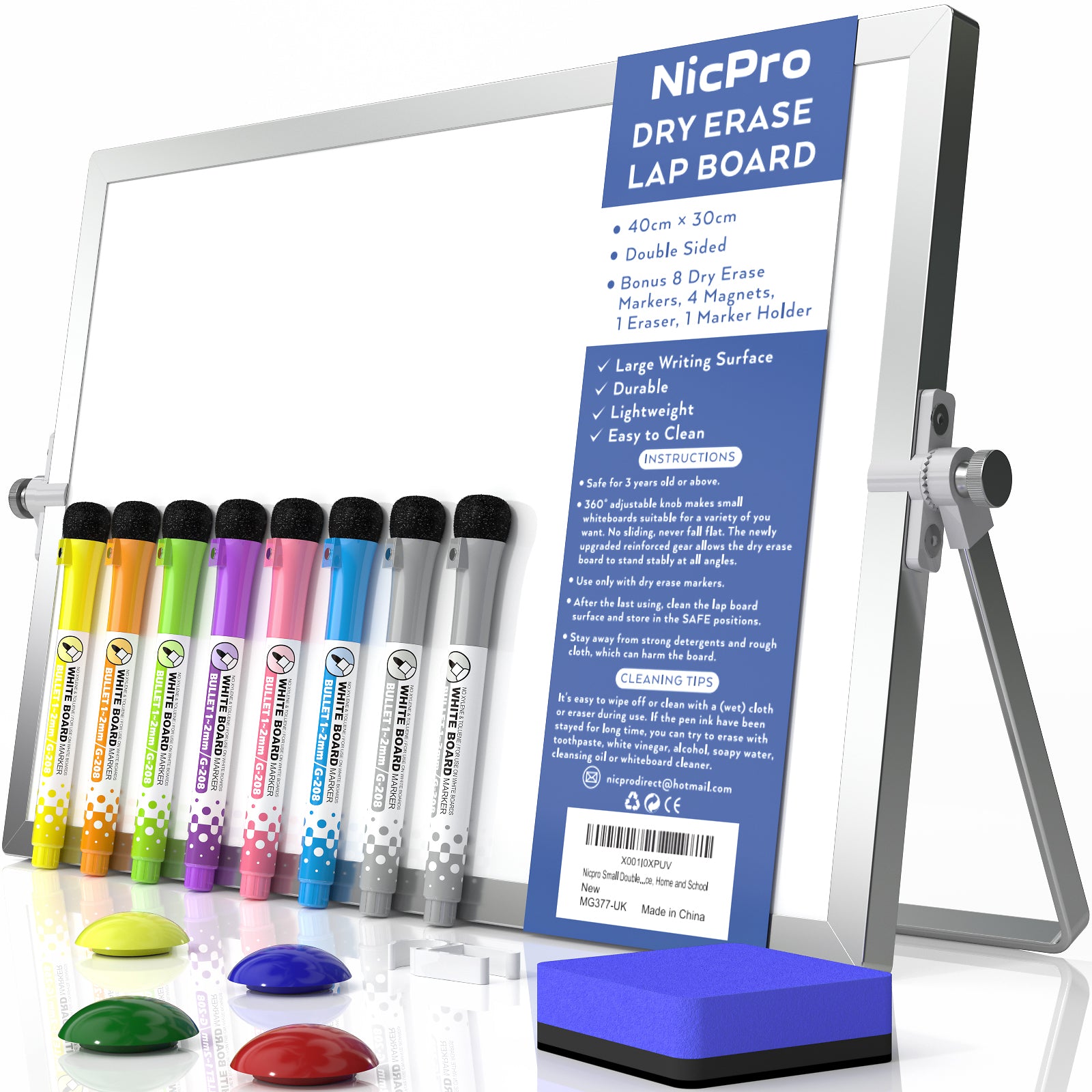 Nicpro Dry Erase Whiteboard Hanging, 12 x 16 inch Double Sided Large M