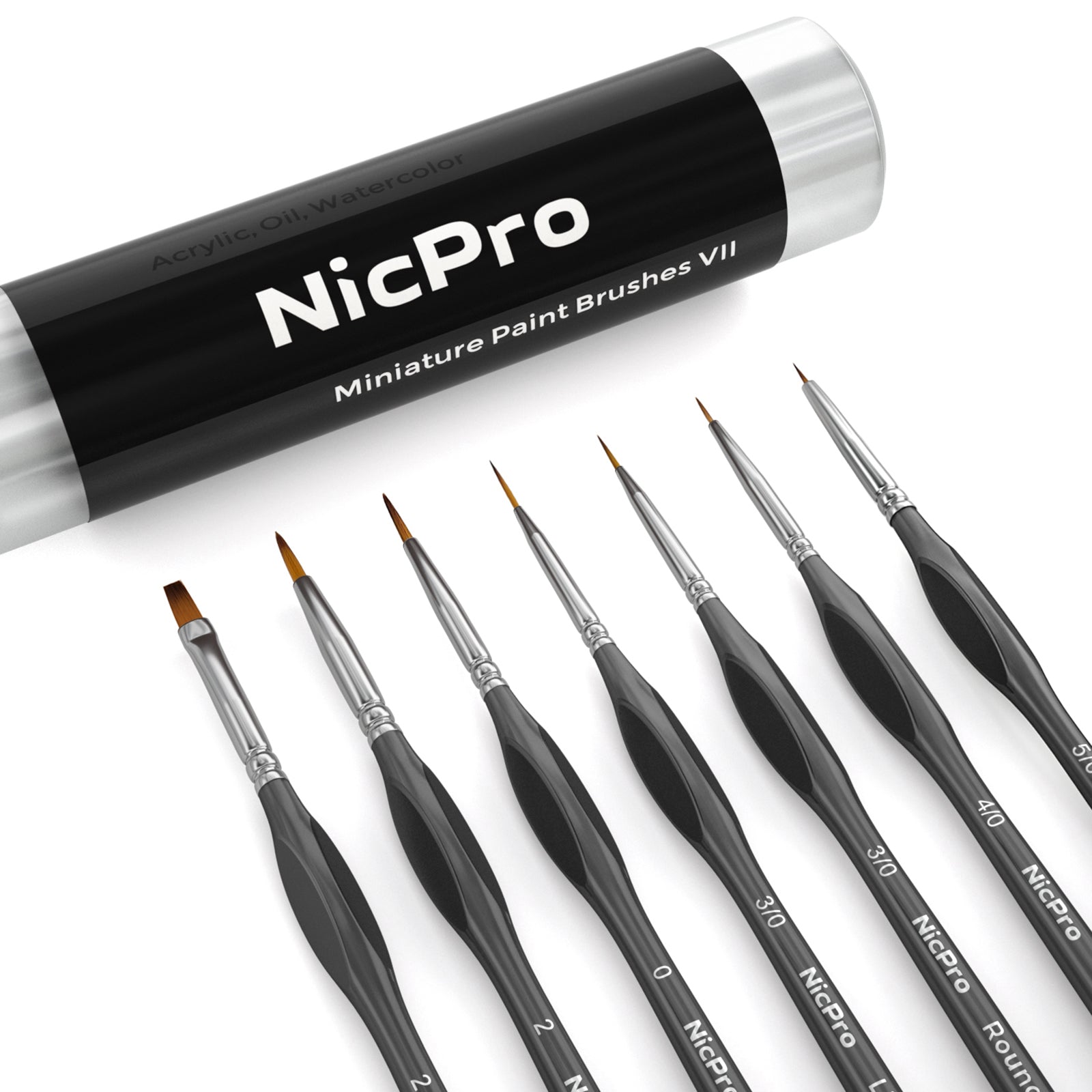 Nicpro 7 PCS Micro Detail Paint Brush Set, Professional Miniaturev Art