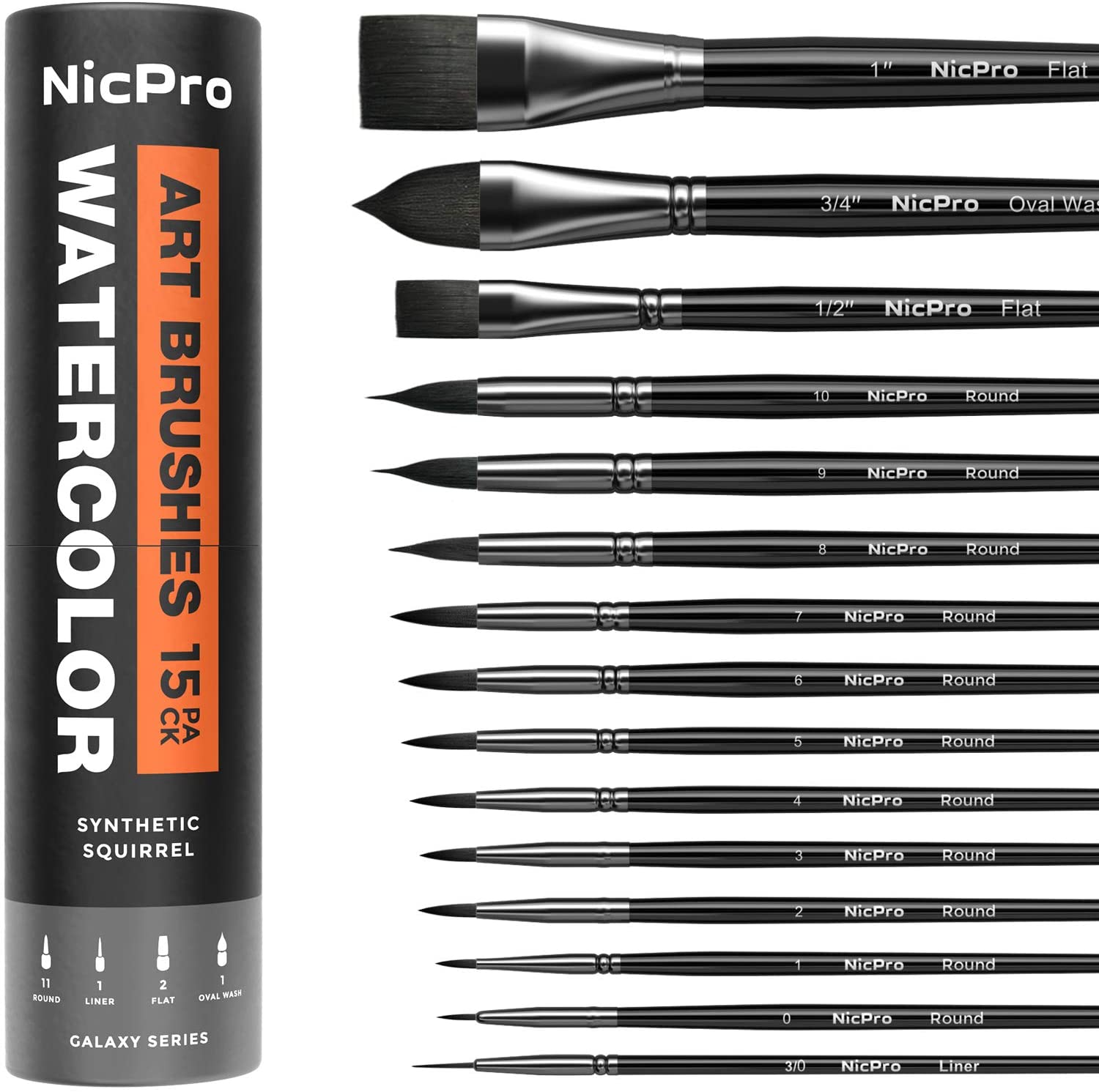 Nicpro Fan Paint Brushes 10 PCS Artist Painting Brush Set Soft Anti-Sh