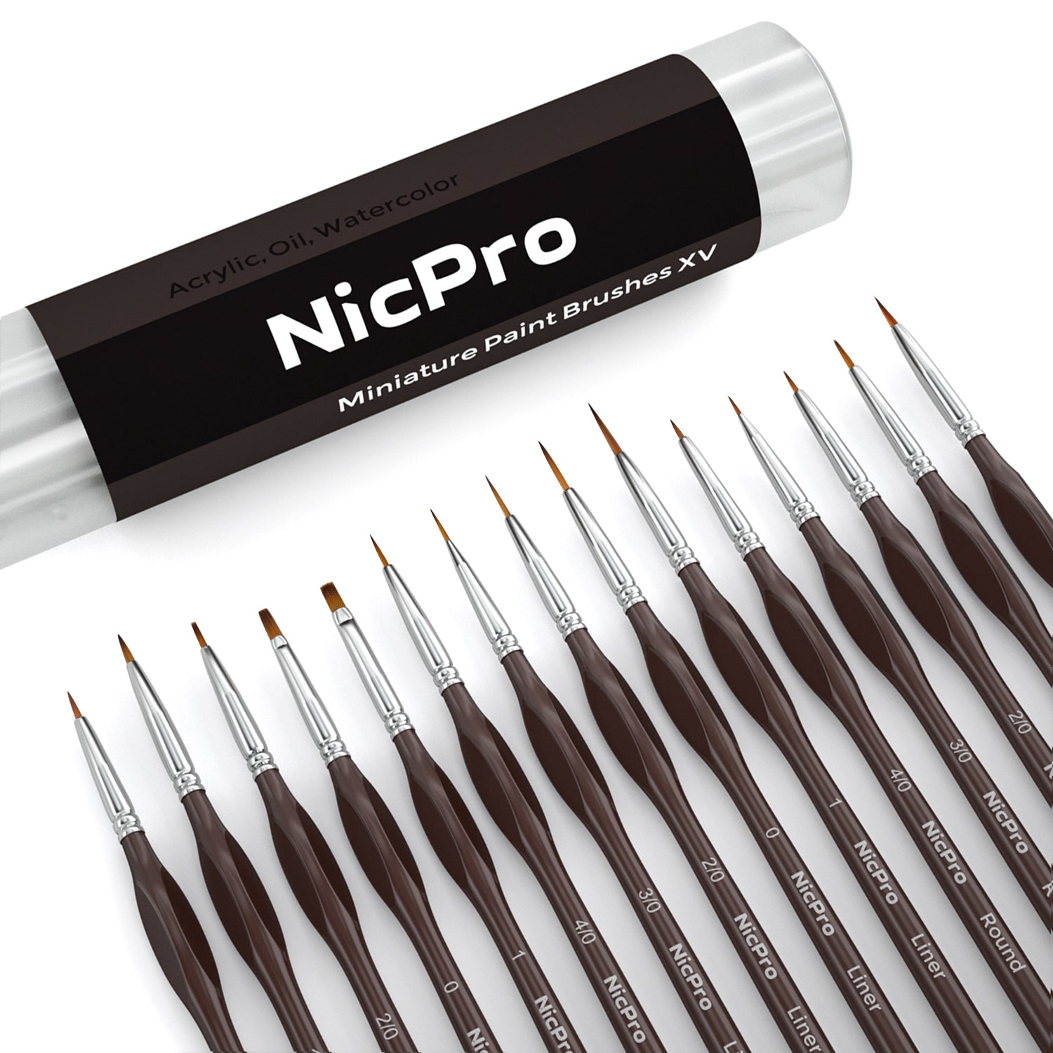 Nicpro 7 PCS Micro Detail Paint Brush Set, Professional Miniaturev Art