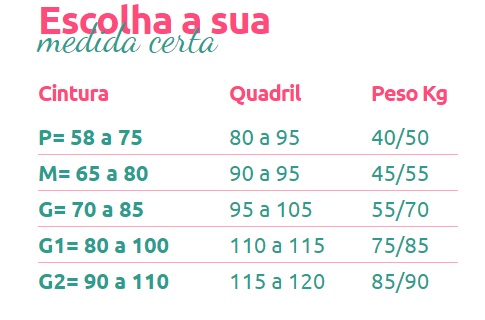 Medidas da Calcinha Absorvente Incontinência Urinária Feminina Kit com 3 - DryExtreme Disponível em: www.descontara.com