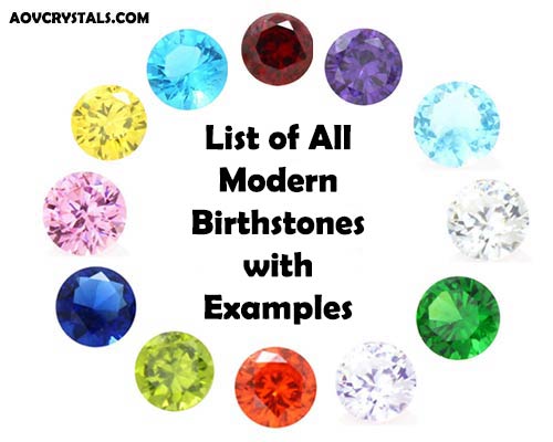 List Of All Modern Birthstones By Month With Examples Aov Crystals