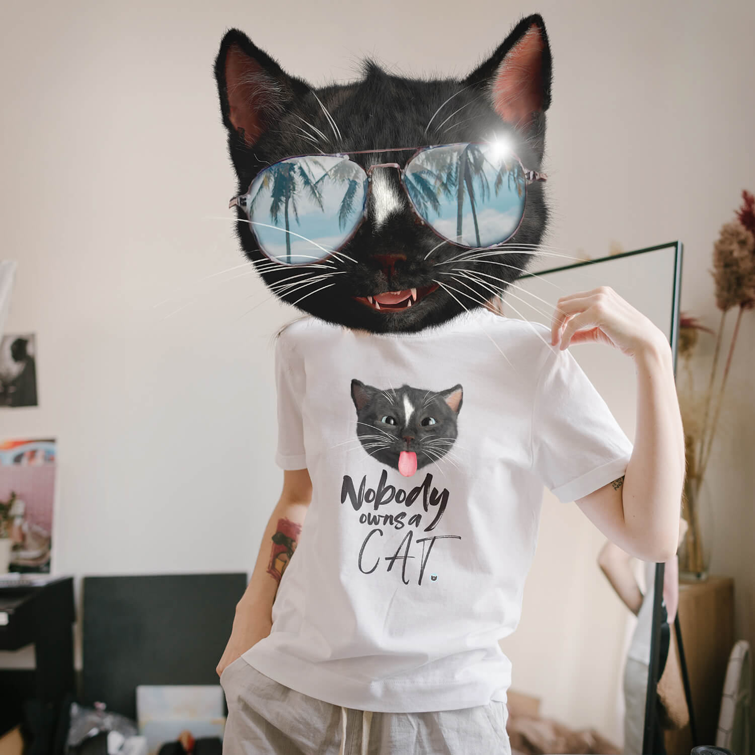 All Over Print 3D Tshirt Men Funny T Shirt Genetically Engineered Catgirls  for Domestic Ownership Graphic T-Shirt – WhiteBlack Store