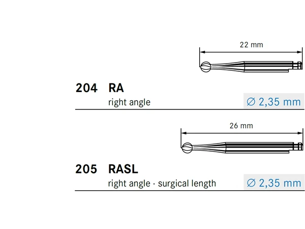 Komet H1SE Carbide Bur Shank Types