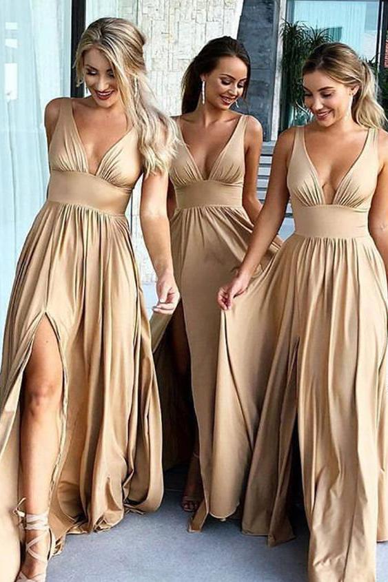 beige dress for wedding guest