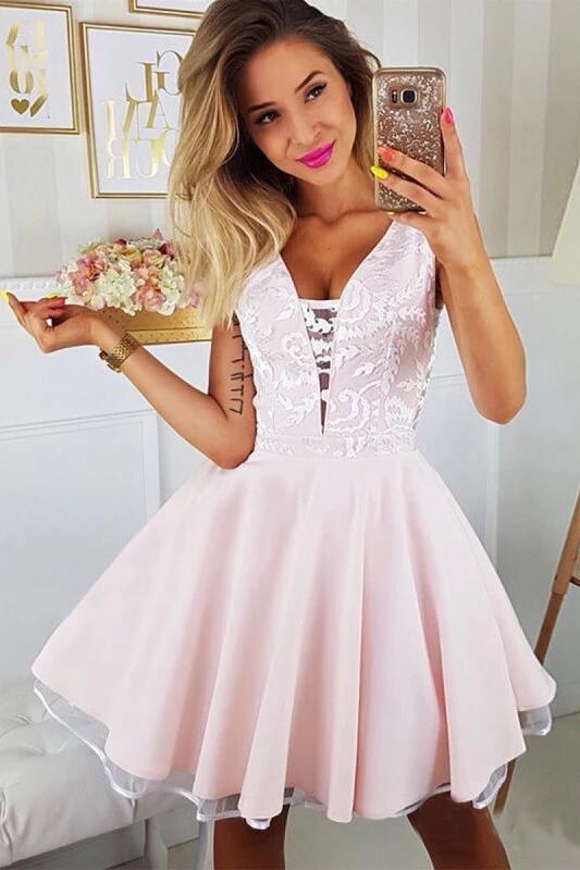 light pink hoco dress