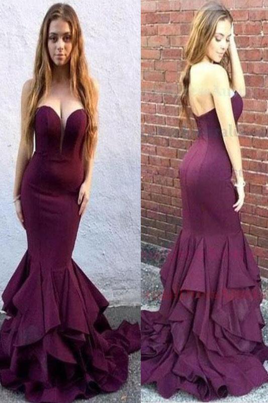 Long Sweetheart Strapless Mermaid Teens Prom Dresses, Evening Dresses ...