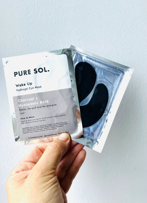 The Wake Up Charcoal + Hyaluronic Acid Single Eye Mask by Pure Sol. - Thread + Seed