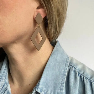 The Diamond Drop Clay Earrings - Thread + Seed