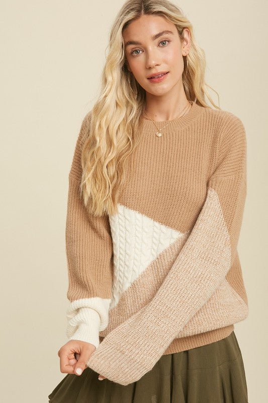 The Shawnee Colorblock Multi-knit Sweater