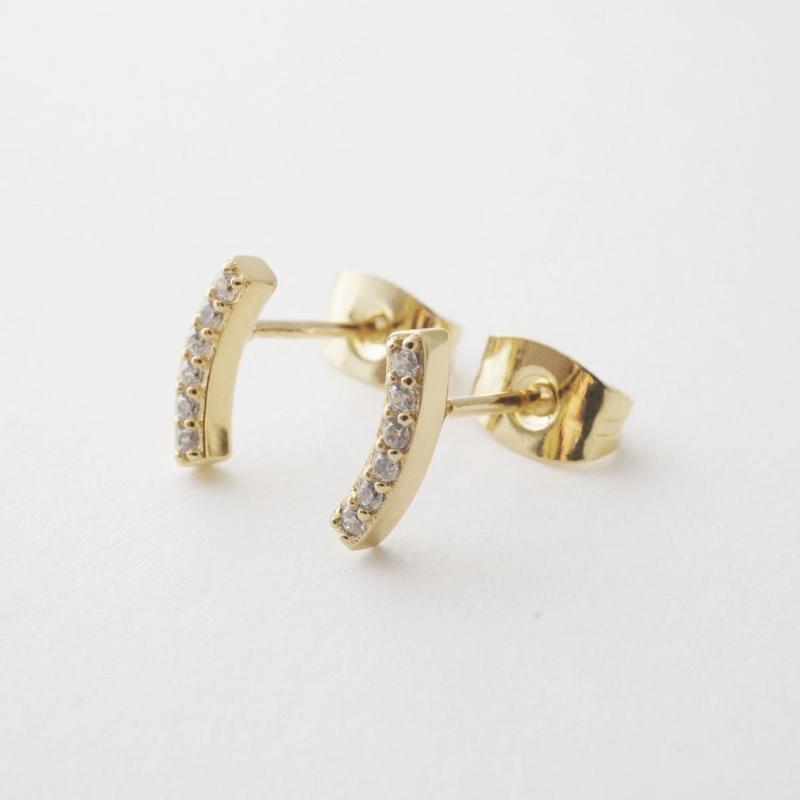Crystal Arc Stud Earrings