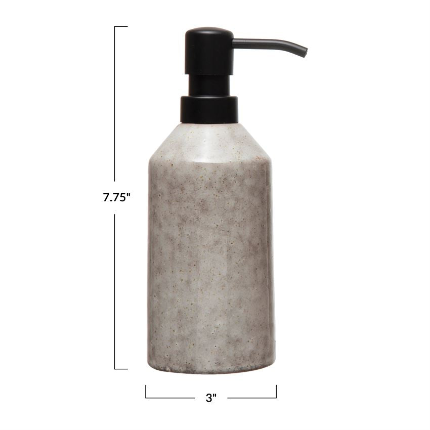 Glazed Stoneware Soap Dispenser