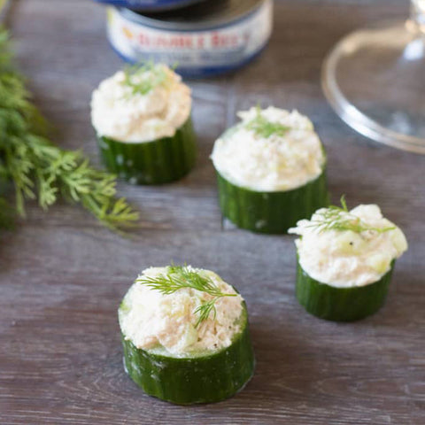 tuna cucumber cups football party recipe