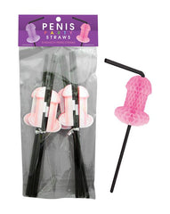 Penis Honeycomb Tissue Party Straws 8pk Assorted Colors