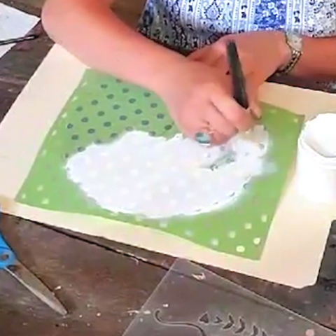 Painting over the silkscreen stencil