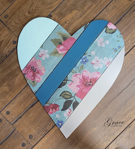 Grace On Broadway Wooden Quilted Heart