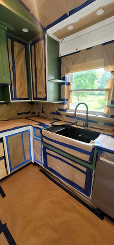Unveiling the Beauty of Milesi Wood Coatings tinted to Marthas Vineyard a Banjamin Moore Color in a Kitchen