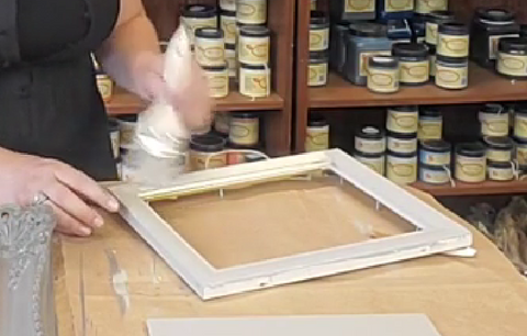 French Linen base color on the inner picture frame parts