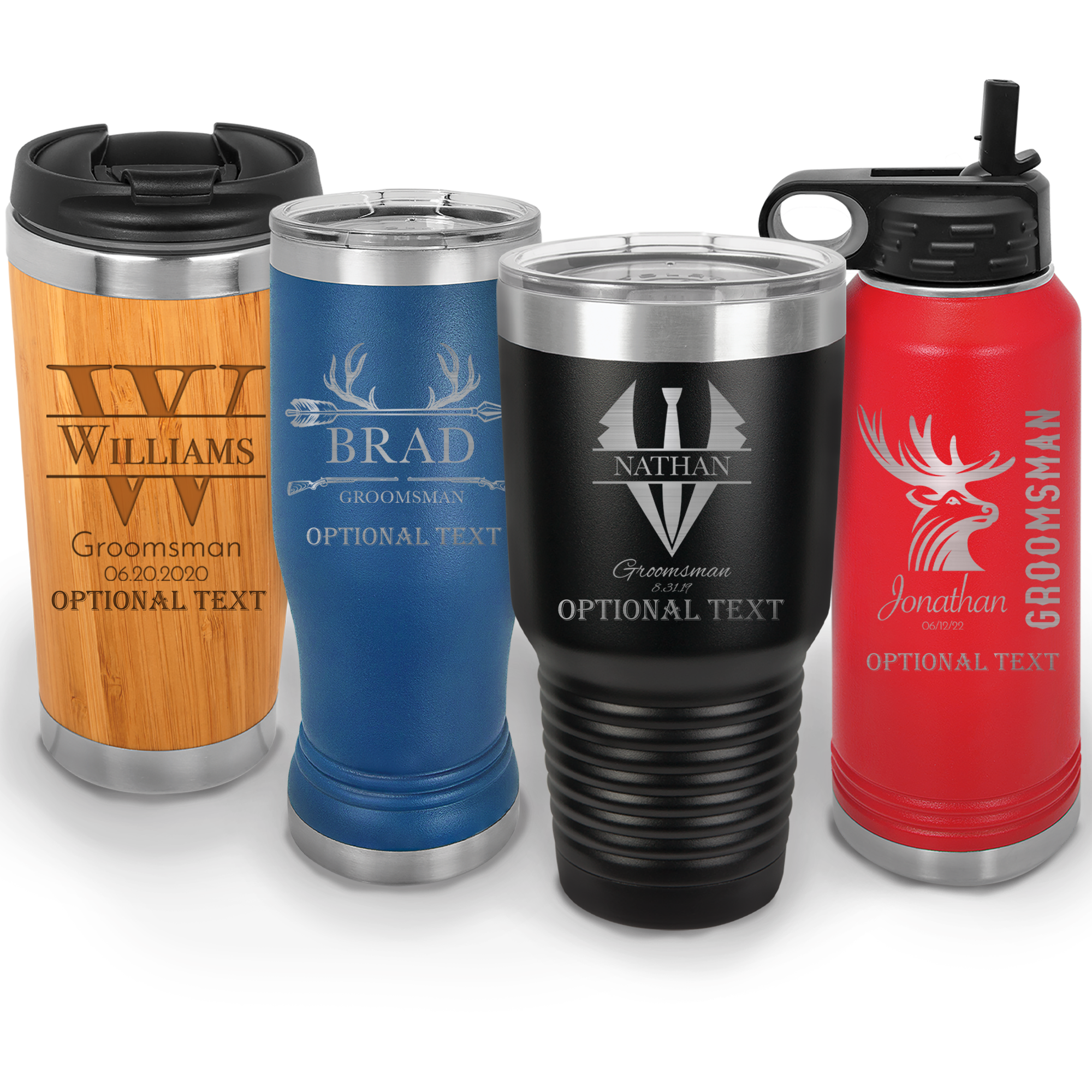 Personalized Set of 6 Groomsmen Gift Custom Tumblers Best Man Proposal  Bachelor Party 20oz Tumbler Engraved Bulk Groomsmen Gift for Men