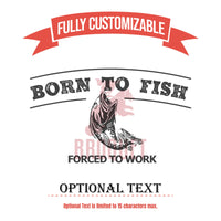 Thumbnail for Born To Fish - Forced to Work Glasses, Personalized Fishing Beer Glass, Custom Whiskey Glass Bass Fishing, Dad Fishing Shot Glass,Glassware