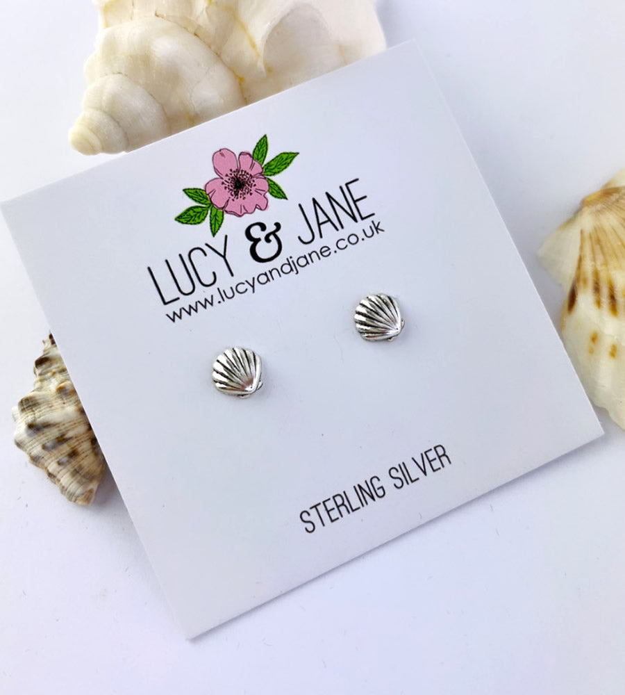 Sterling Silver Shell Studs