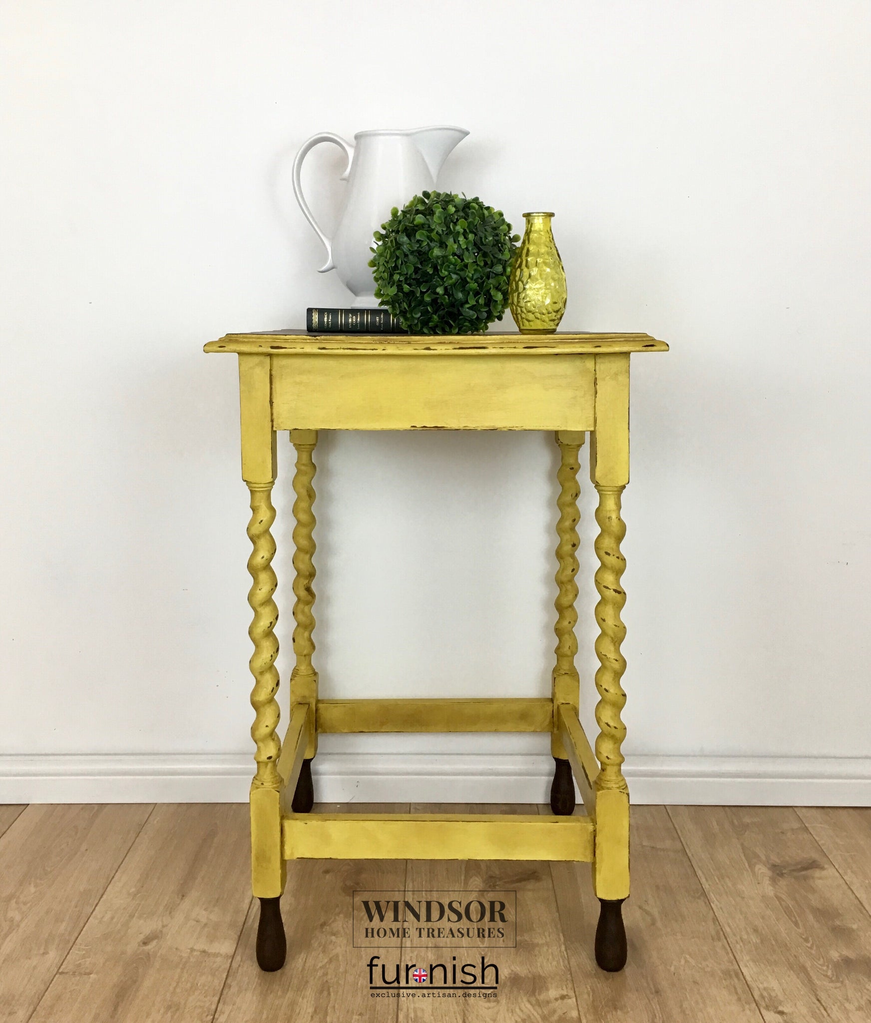 Vintage Yellow Side Table Windsor Home Treasures