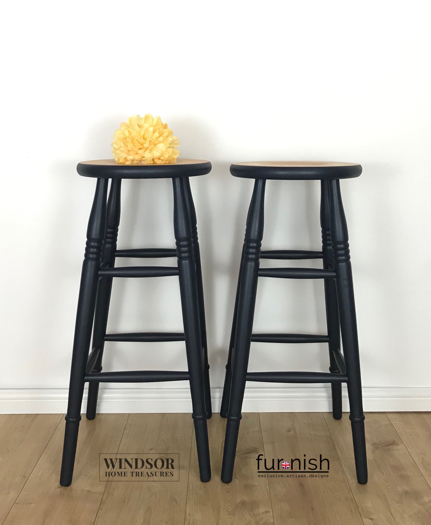 Tall Pine Bar Stools In Navy Blue Windsor Home Treasures