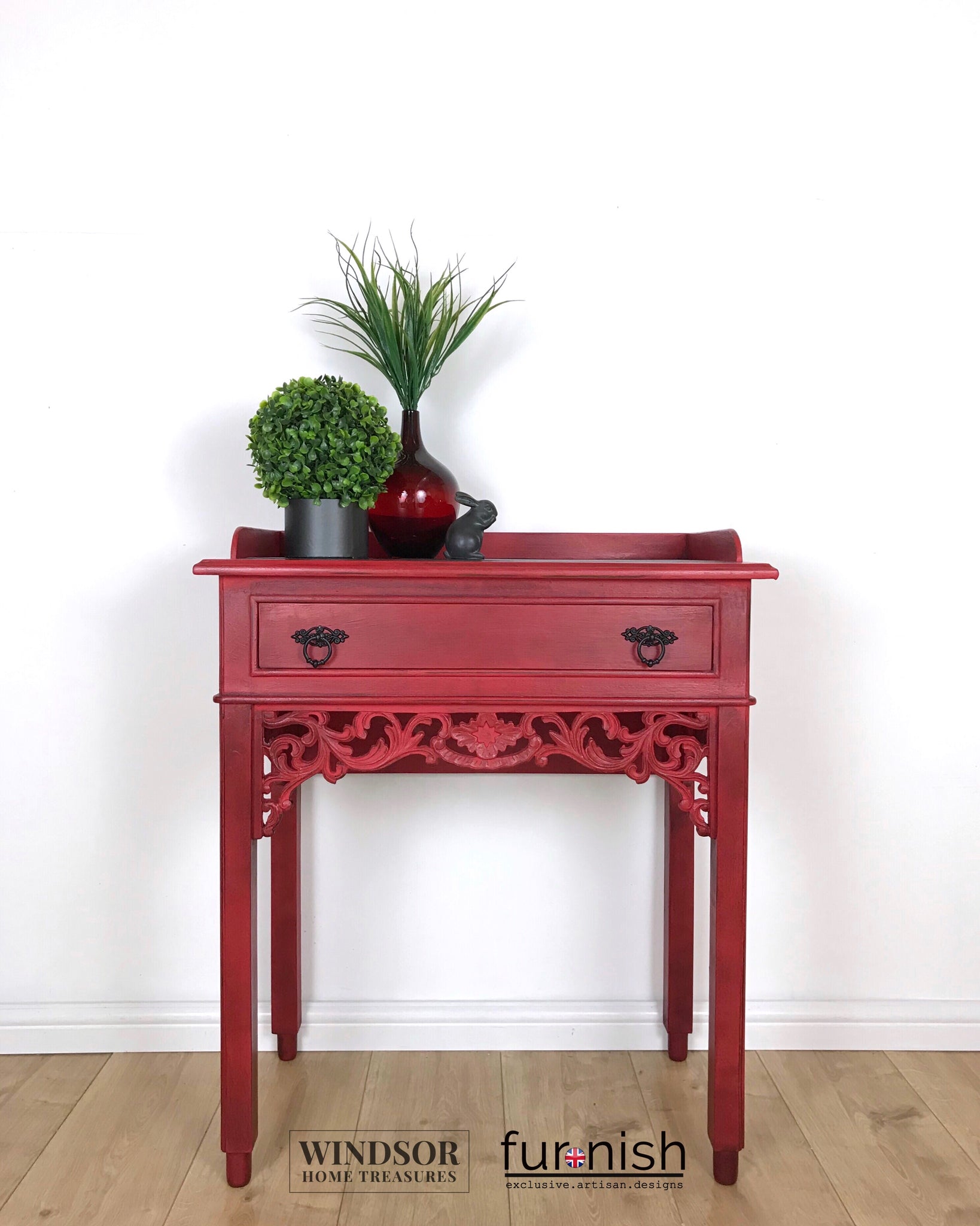 Small Red Console Table Windsor Home Treasures