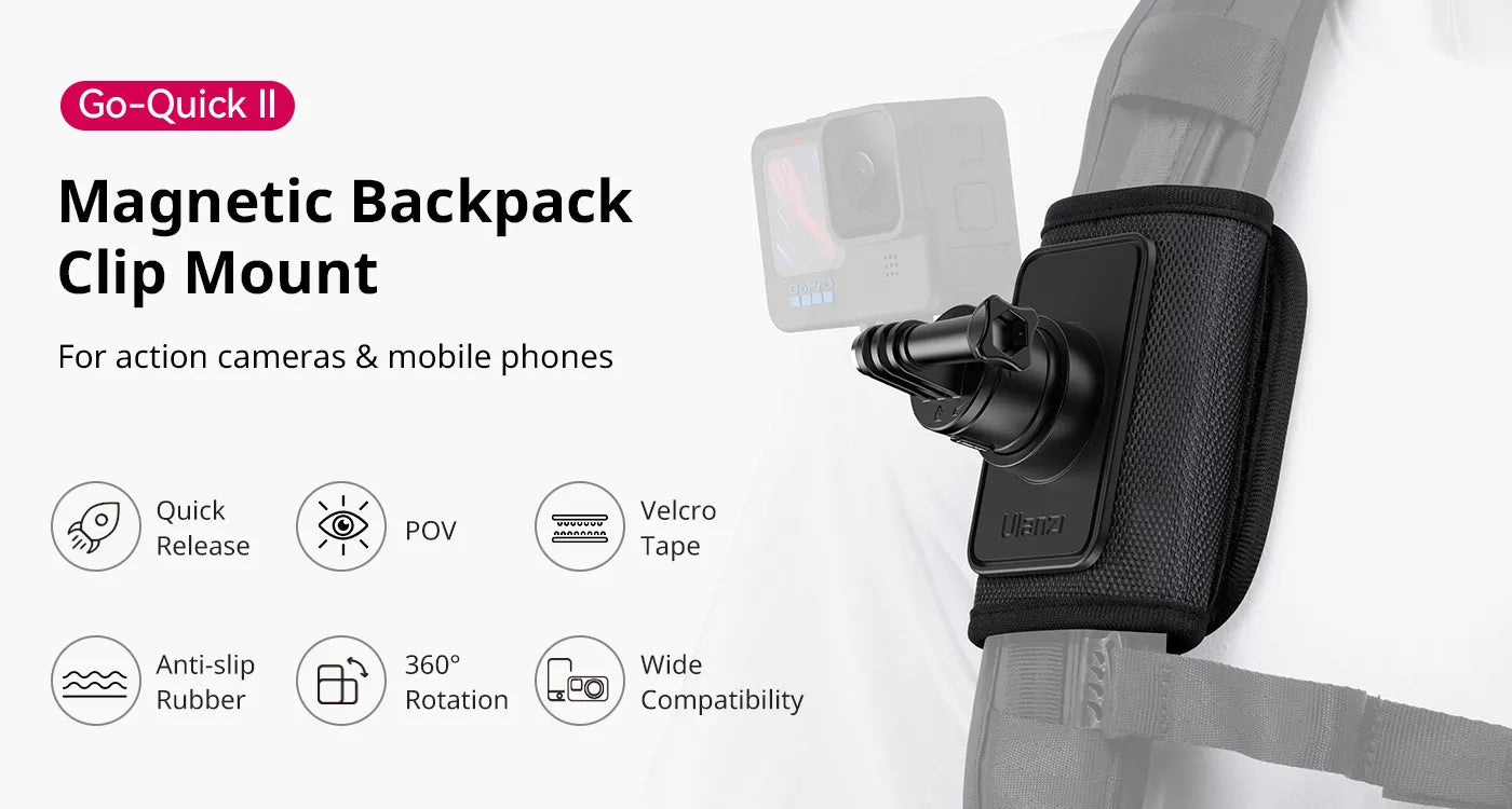 Ulanzi Go-Quick ll Magnetic Backpack Clip Mount for GoPro