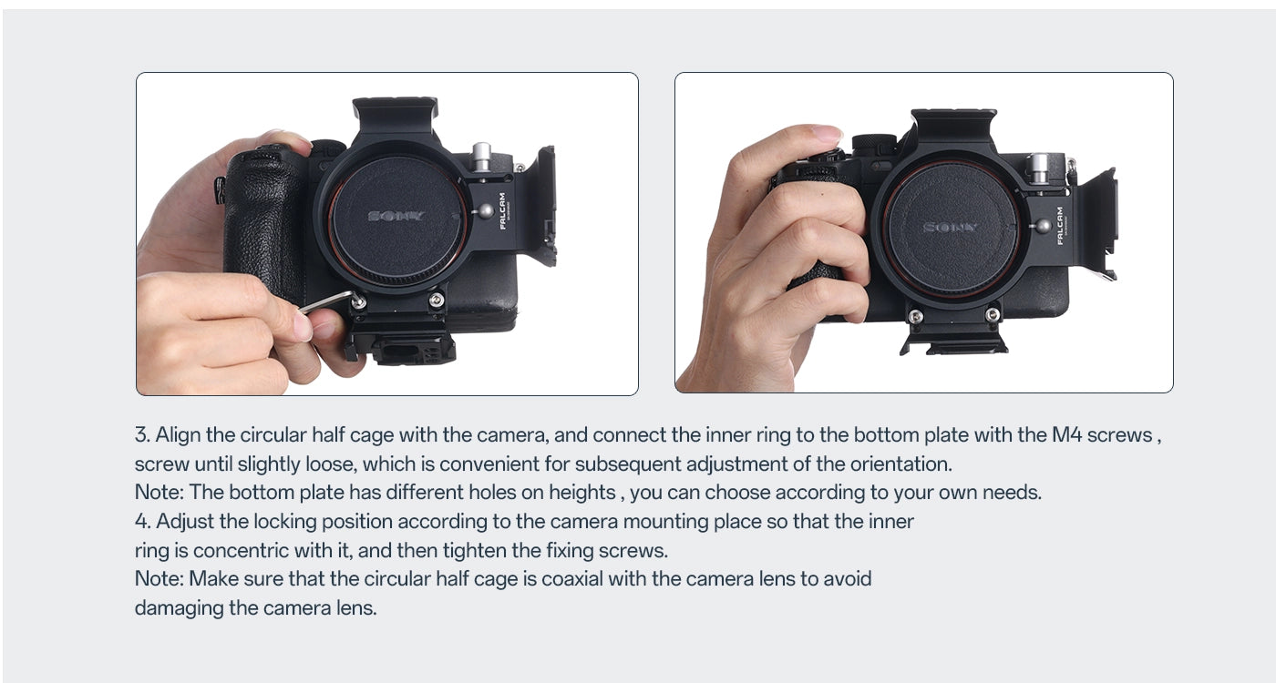 Falcam 75mm Horizontal-To-Vertical Quick Release Circular Half Cage