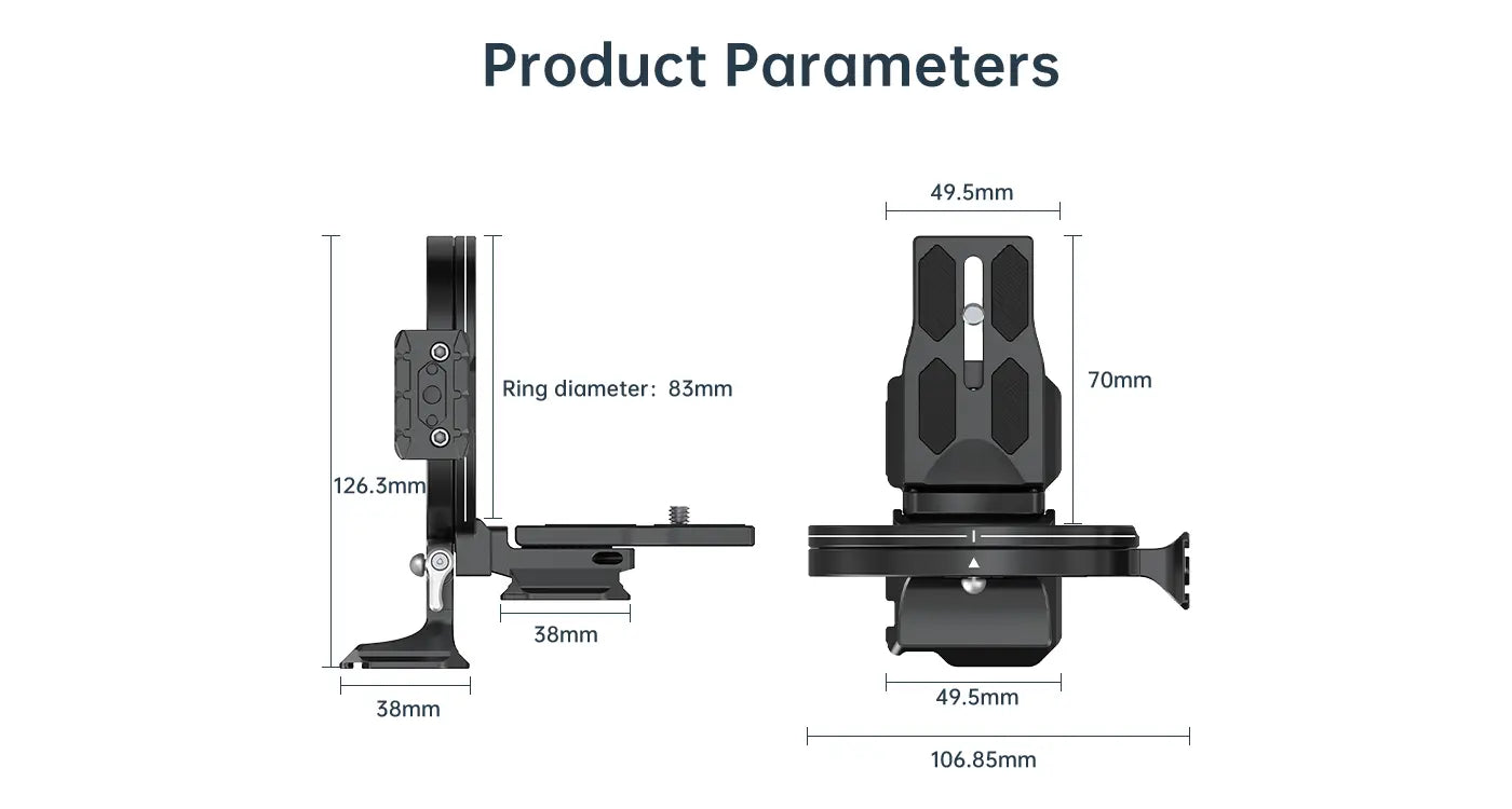 Falcam 83mm Horizontal-To-Vertical Quick Release Circular Half Cage