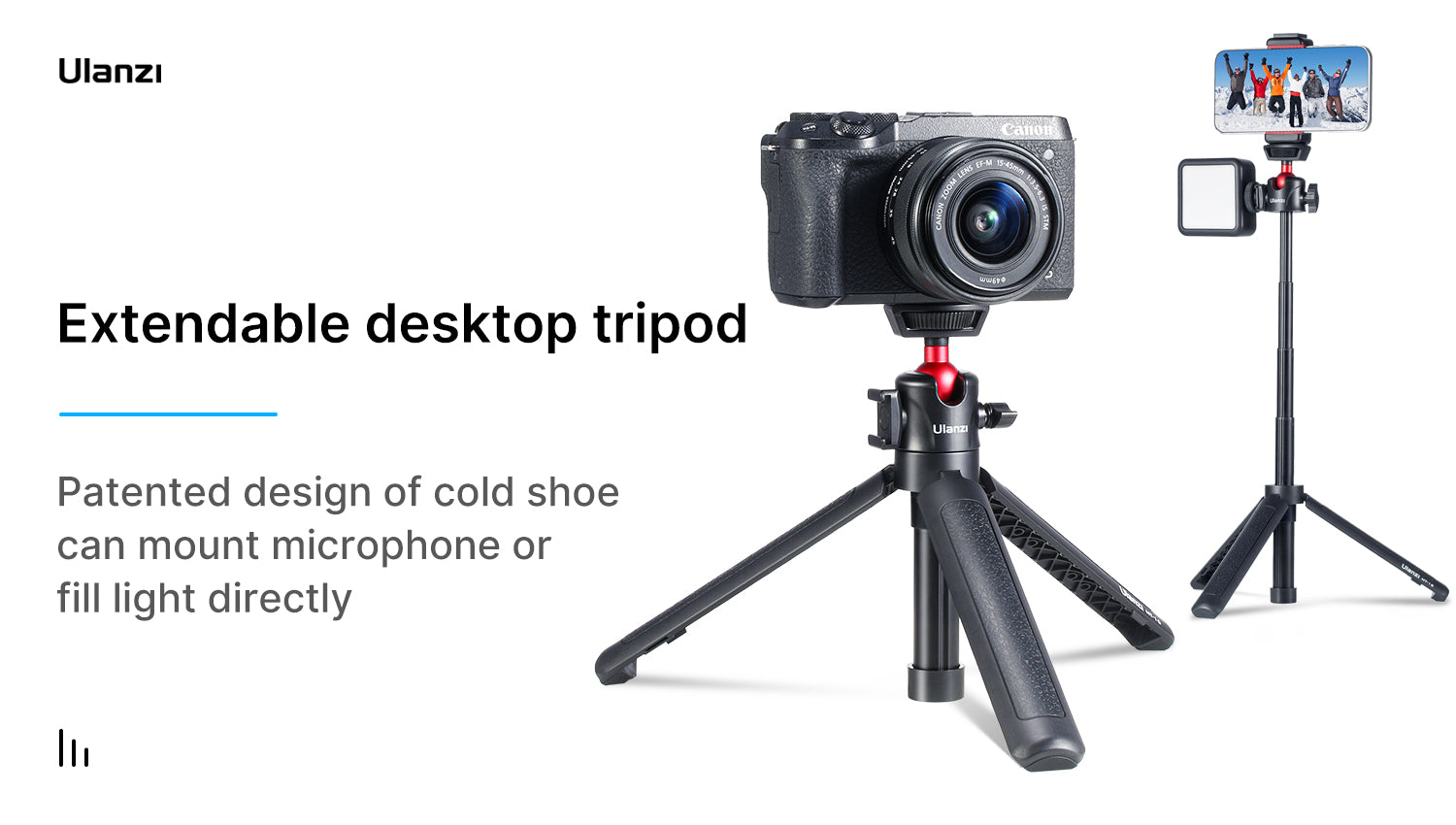 Ulanzi MT-16 Camera Tripod Stand Holder, Mini Tabletop Tripod Selfie Stick  with Cold Shoe, Travel Tripod for iPhone 12 Canon G7X Mark III Sony ZV-1 RX  in Guwahati at best price by
