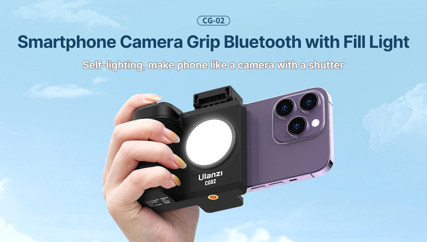 Ulanzi CG-02 Smartphone Camera Grip Bluetooth with Fill Light 3282
