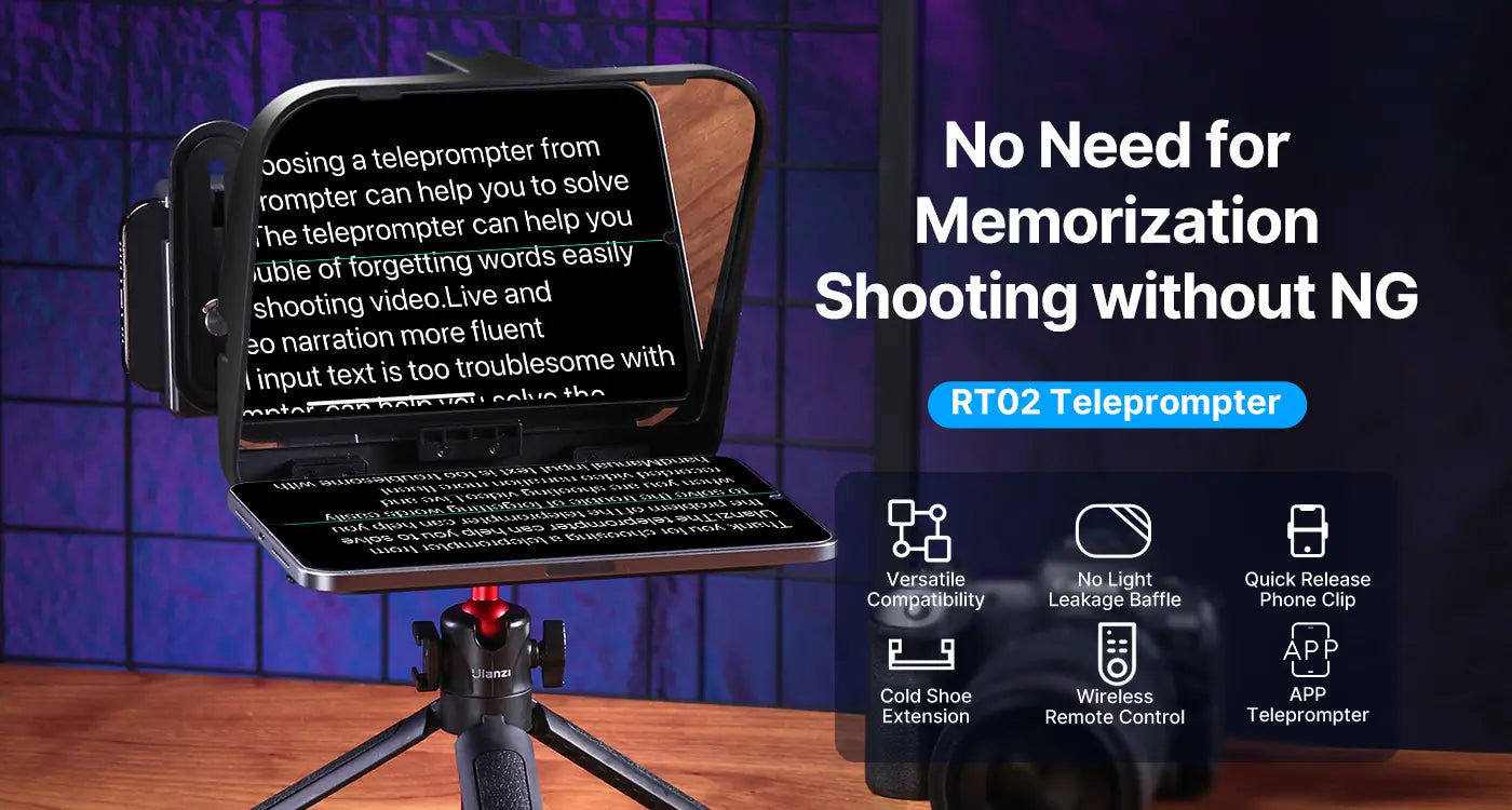 Ulanzi RT02 Universal Teleprompter for Tablets and Smartphones R004GBB1