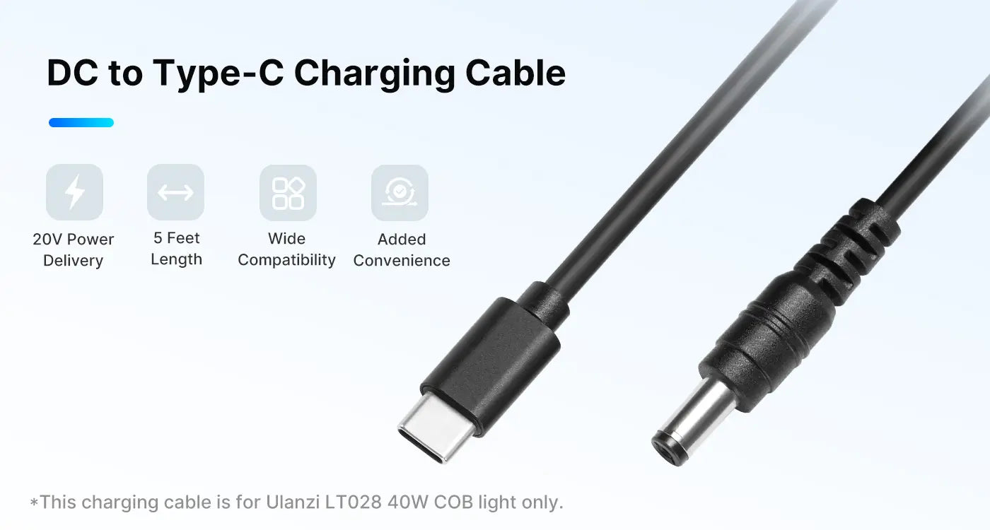 DC to Type-C Charging Cable