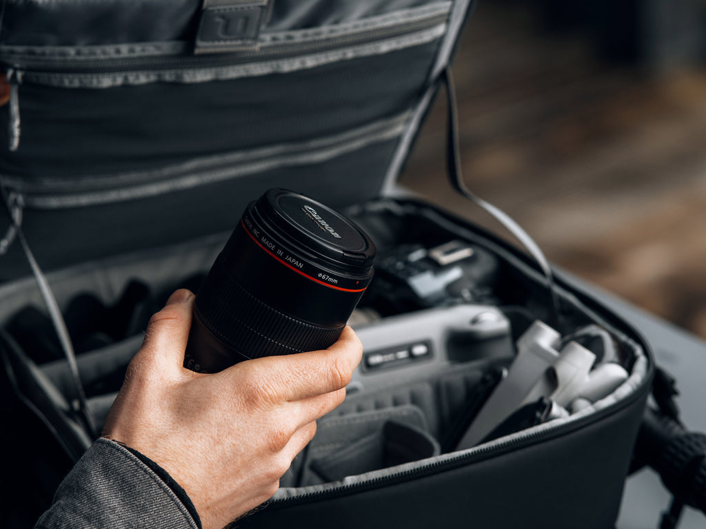 Camera Equipment inside the bag