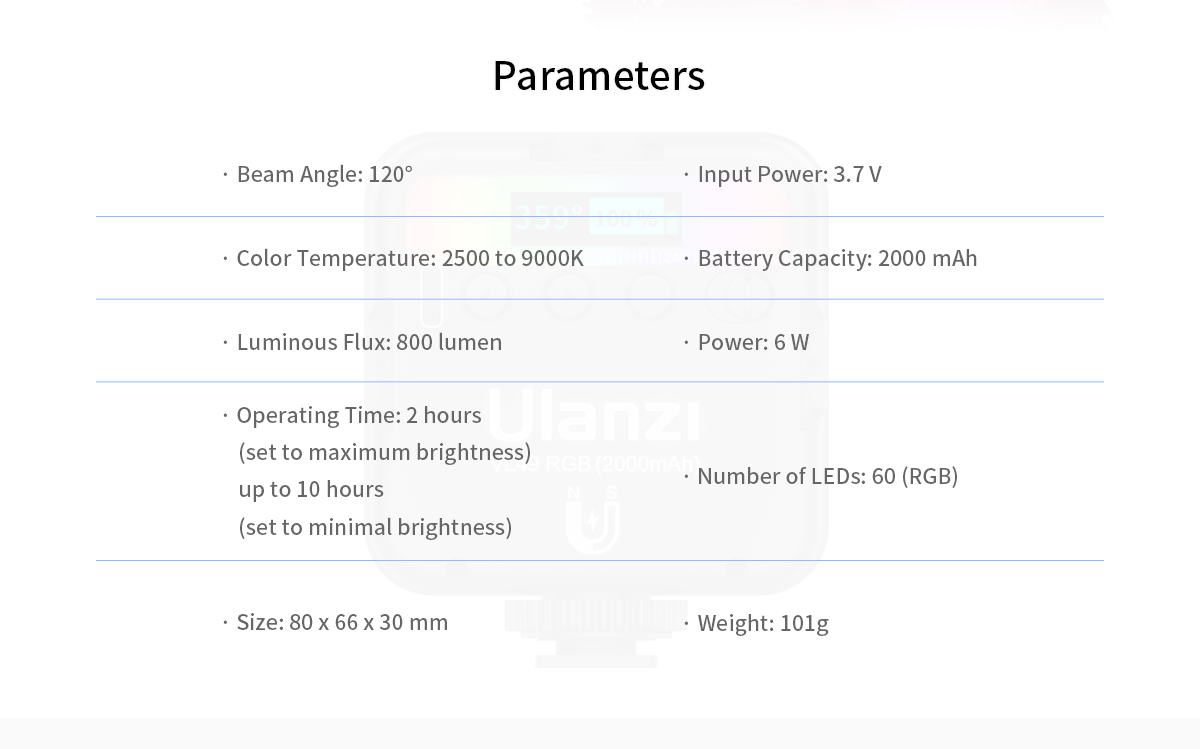 Ulanzi VL49 Rechargeable Mini RGB Light