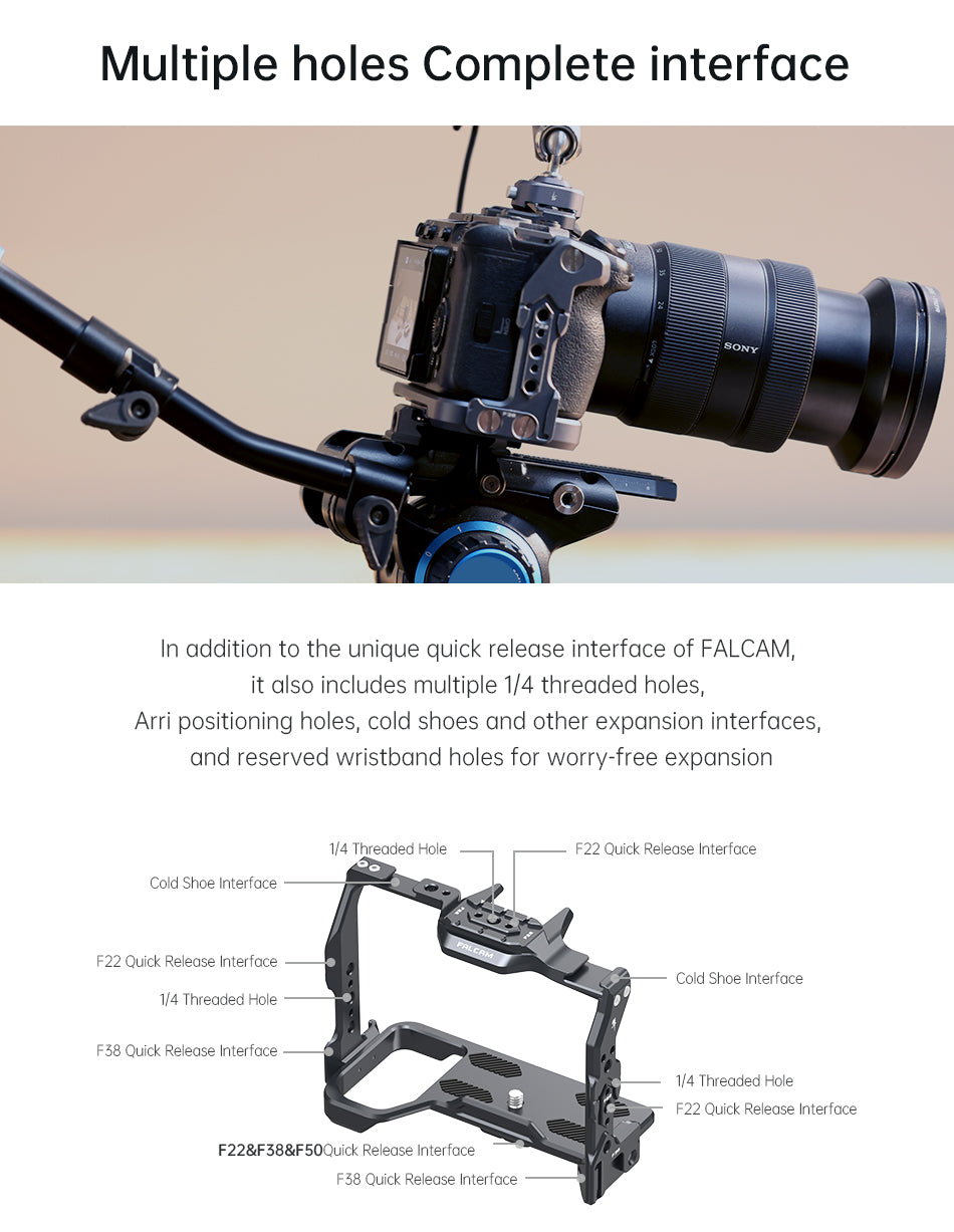 Falcam F22 & F38 & F50 Quick Release Camera Cage V2 for Sony a7 IV 2824A
