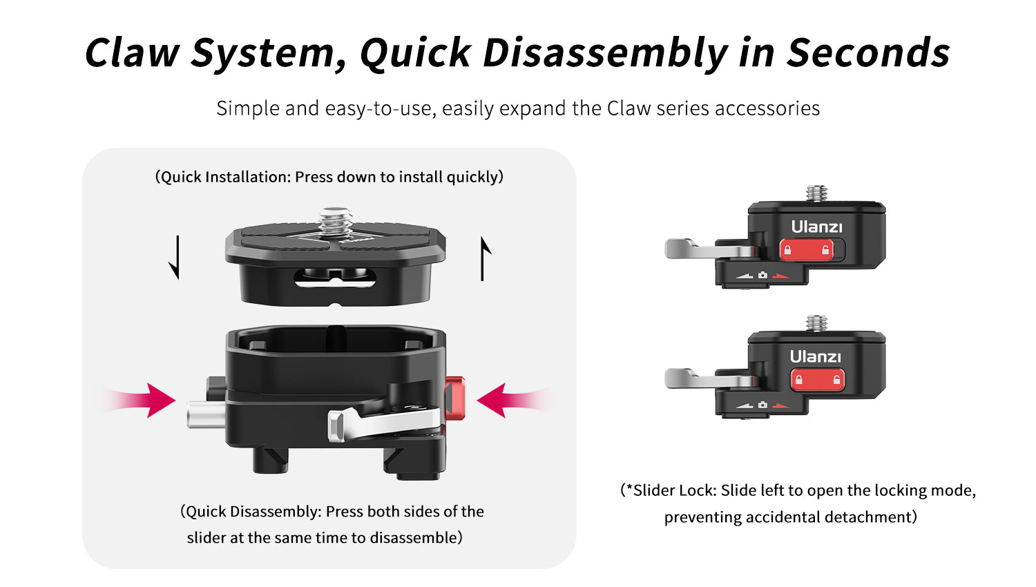 Ulanzi Claw Quick Release for DJI RS 3 Mini Gimbal Stabilizer C028GBB1