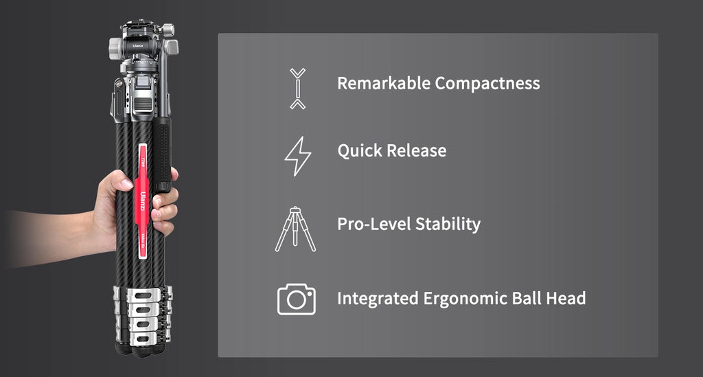 Ulanzi TT09 VideoGo Carbon Fiber Travel Tripod